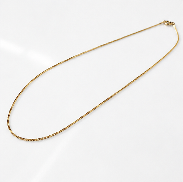 9ct Yellow Gold Fine Curb Chain Necklace 46cm (18”)
