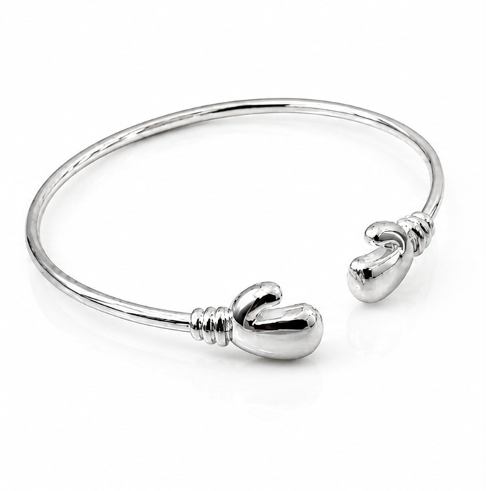 Sterling Silver “Future Champion” Baby Boxing Glove Bangle