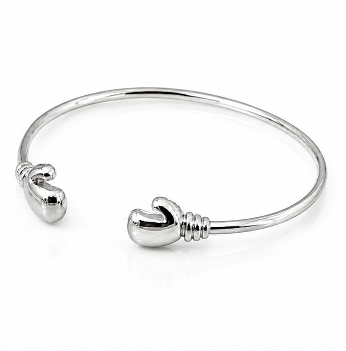 Sterling Silver “Future Champion” Baby Boxing Glove Bangle