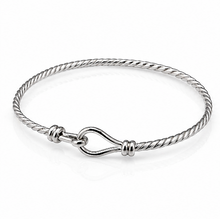 Sterling Silver Twisted Baby Bangle – Classic Hook Design