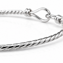 Sterling Silver Twisted Baby Bangle – Classic Hook Design