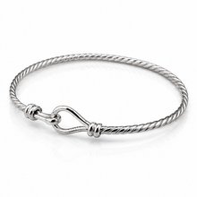 Sterling Silver Twisted Baby Bangle – Classic Hook Design