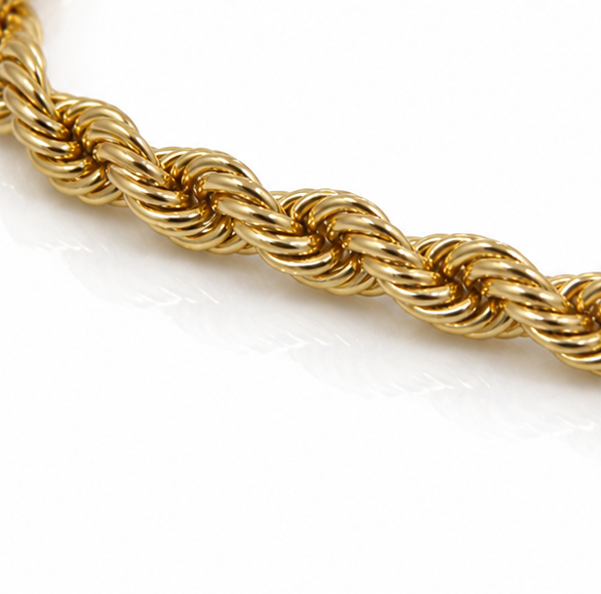 9ct Yellow Gold 6mm Rope Bracelet – Hollow Design