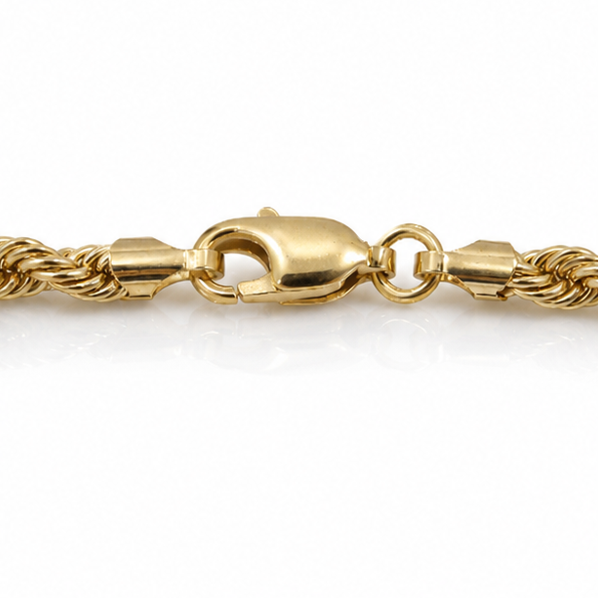 9ct Yellow Gold 6mm Rope Bracelet – Hollow Design