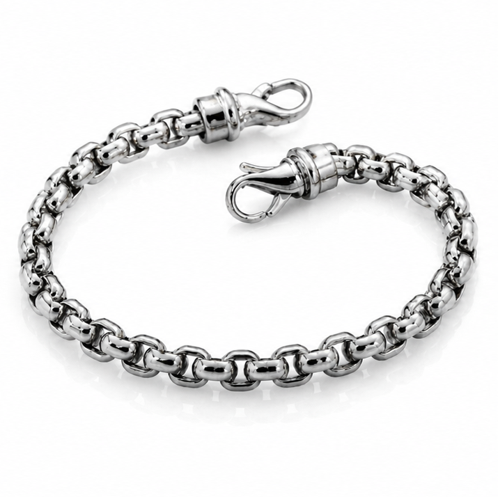 Men’s Large Belcher Link Bracelet – Polished Stainless Steel