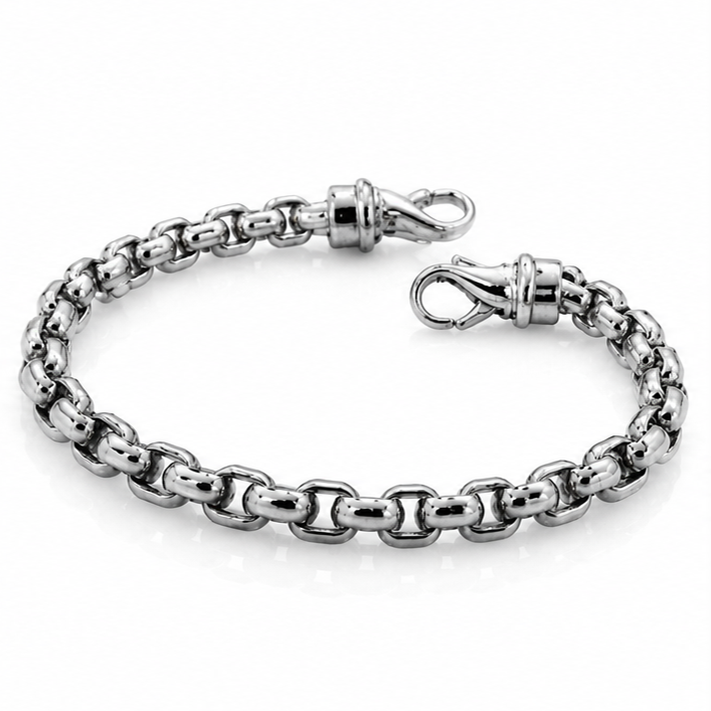 Men’s Large Belcher Link Bracelet – Polished Stainless Steel