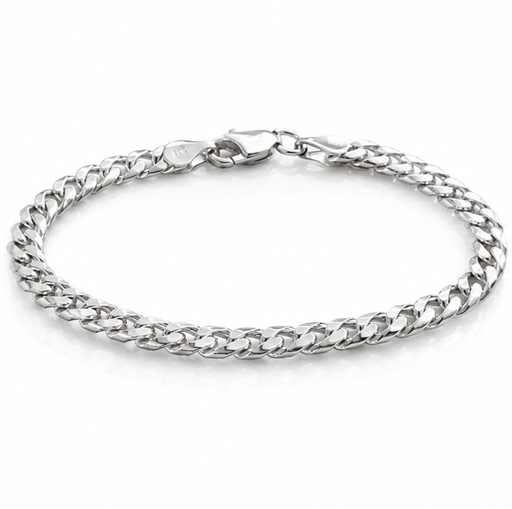 Sterling Silver Kids Curb Bracelet – 7mm Solid Chain (6.8g)