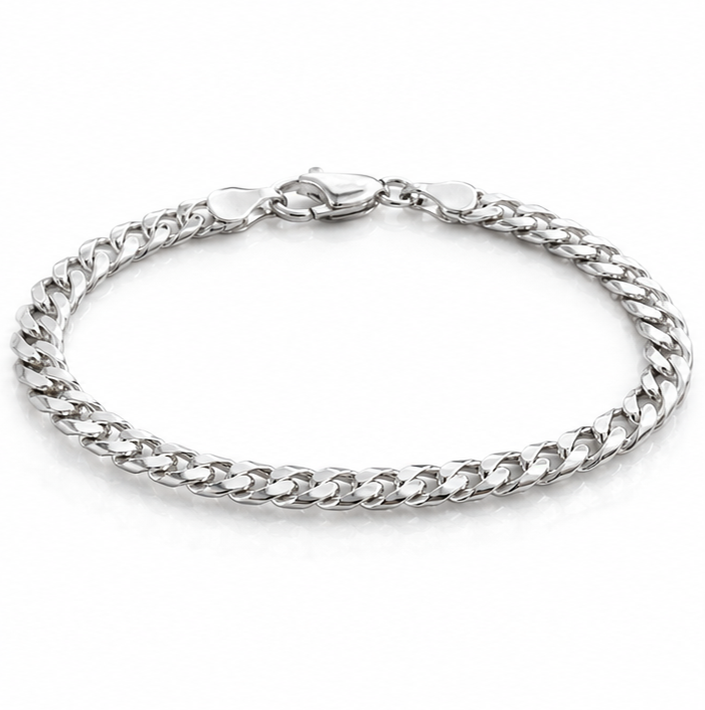 Sterling Silver Kids Curb Bracelet – 7mm Solid Chain (6.8g)