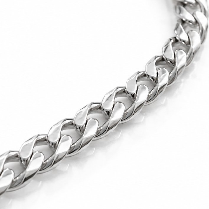 Sterling Silver Kids Curb Bracelet – 7mm Solid Chain (6.8g)