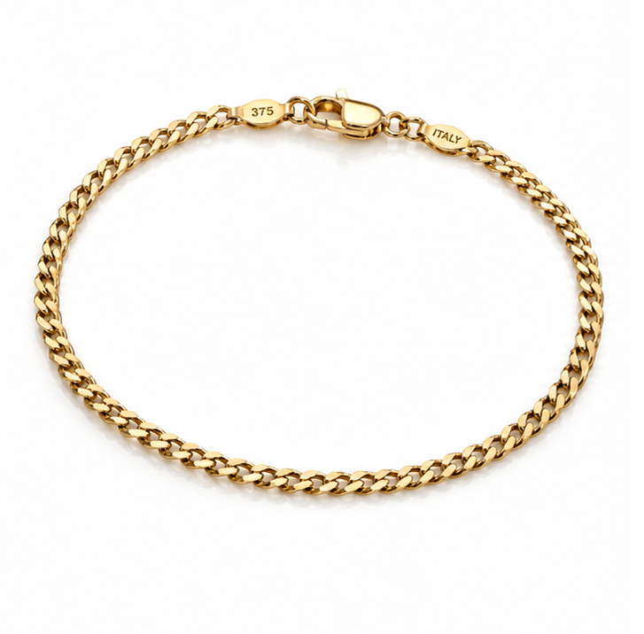 9ct Yellow Gold Children’s Curb Bracelet –3g  5” | Italian Gold