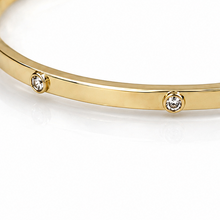 9ct Yellow Gold CZ Set Hinged Bangle
