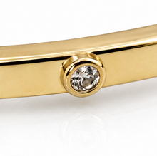9ct Yellow Gold CZ Set Hinged Bangle