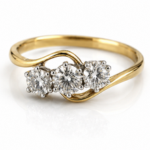 18ct Two-Tone Gold 1.00ct Diamond Swirl Trilogy Engagement Ring