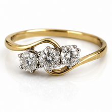 18ct Two-Tone Gold 1.00ct Diamond Swirl Trilogy Engagement Ring