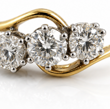 18ct Two-Tone Gold 1.00ct Diamond Swirl Trilogy Engagement Ring