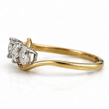 18ct Two-Tone Gold 1.00ct Diamond Swirl Trilogy Engagement Ring