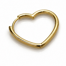 9ct Yellow Gold Open Heart Hoops
