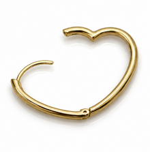 9ct Yellow Gold Open Heart Hoops