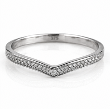 9ct White Gold Micro Diamond V-Shaped Ring – 0.075ct
