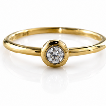 Rounded Bezel Natural Diamond Ring in 9ct Yellow Gold