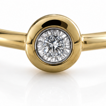 Rounded Bezel Natural Diamond Ring in 9ct Yellow Gold
