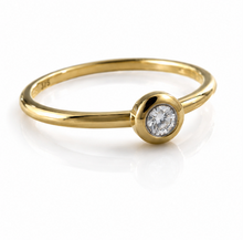 Rounded Bezel Natural Diamond Ring in 9ct Yellow Gold
