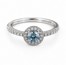 Blue Zirconia Pavé Ring – Sterling Silver