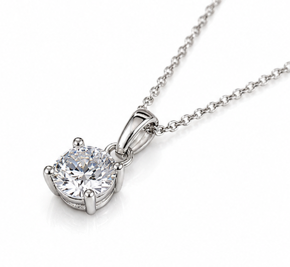 Double Claw Solitaire Pendant – Diamondfire® Zirconia