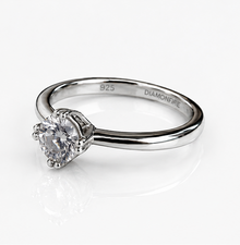 Sterling Silver Double Claw Solitaire Ring with DiamondFire® CZ