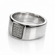 Sterling Silver Wide Band Cubic Zirconia Men’s Ring