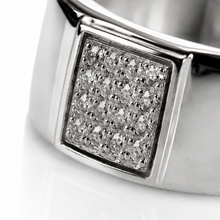 Sterling Silver Wide Band Cubic Zirconia Men’s Ring