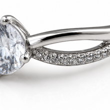 Sterling Silver Cubic Zirconia Crossover Solitaire Ring
