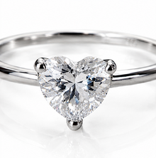 Sterling Silver Cubic Zirconia Solitaire Heart Ring