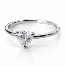 Sterling Silver Cubic Zirconia Solitaire Heart Ring