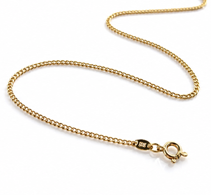 9ct Yellow Gold Classic Curb Chain Necklace