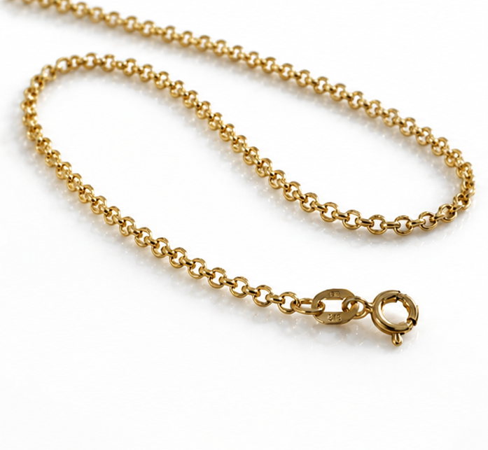 9ct Yellow Gold Round Belcher Chain 2.25mm