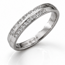 Platinum Diamond Wedding Band-Double Row Natural Diamonds