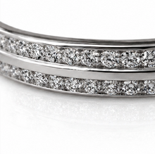 Platinum Diamond Wedding Band-Double Row Natural Diamonds