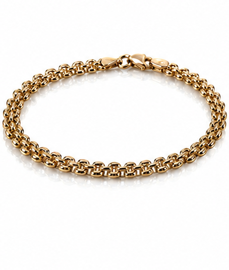 9ct Yellow Gold Watch Strap Style Bracelet – 18.4cm
