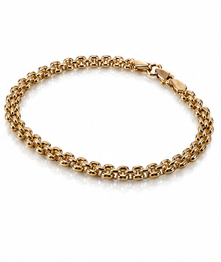 9ct Yellow Gold Watch Strap Style Bracelet – 18.4cm