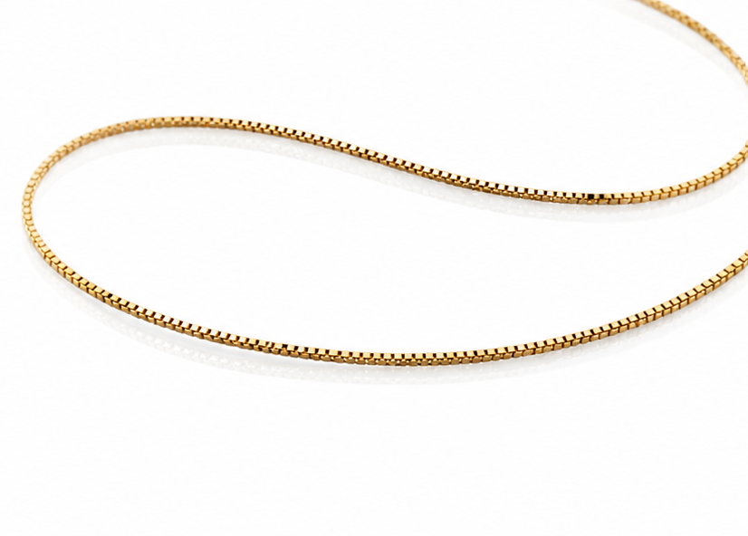 9ct Yellow Gold Venetian Box Chain Necklace (41-46cm)