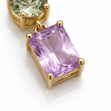 9ct Yellow Gold Toi et Moi Quartz & Rose de France Amethyst Pendant. (Chain not included)