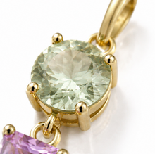 9ct Yellow Gold Toi et Moi Quartz & Rose de France Amethyst Pendant. (Chain not included)