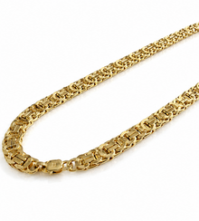 9ct Yellow Gold Flat Byzantine Chain Necklace – 22”