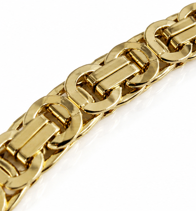 9ct Yellow Gold Flat Byzantine Chain Necklace – 22”