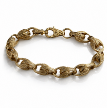 9ct Yellow Gold Medium Tulip Link Bracelet – Plain Finish
