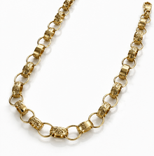 9ct Yellow Gold Engraved & Plain Belcher Chain Necklace – Solid Gold