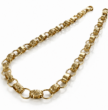 9ct Yellow Gold Engraved & Plain Belcher Chain Necklace – Solid Gold