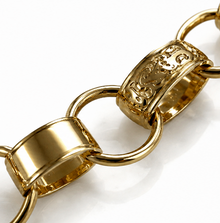 9ct Yellow Gold Engraved & Plain Belcher Chain Necklace – Solid Gold