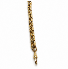 9ct Yellow Gold Engraved & Plain Belcher Bracelet